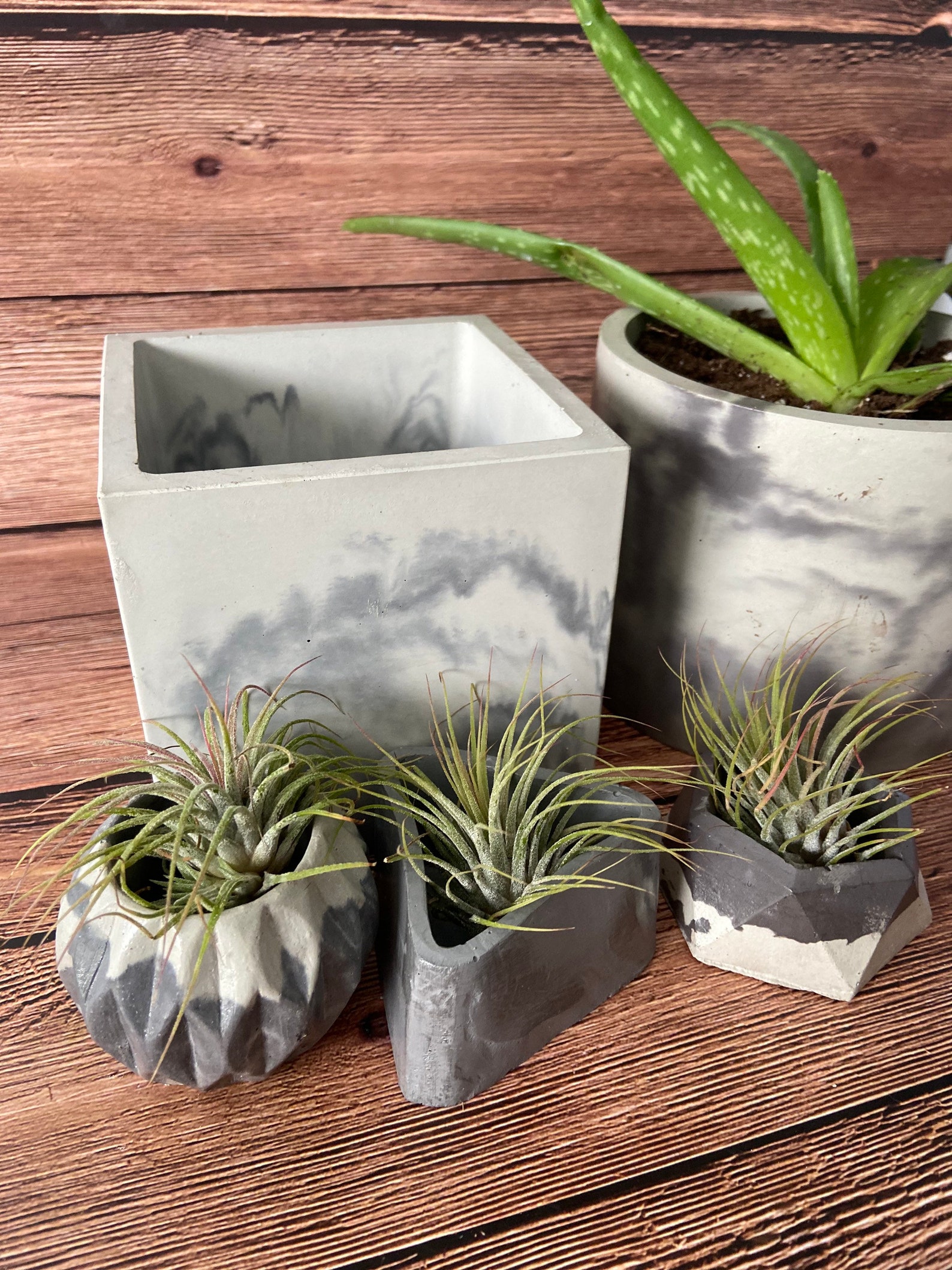 Large square concrete planter handmade concrete planter Etsy