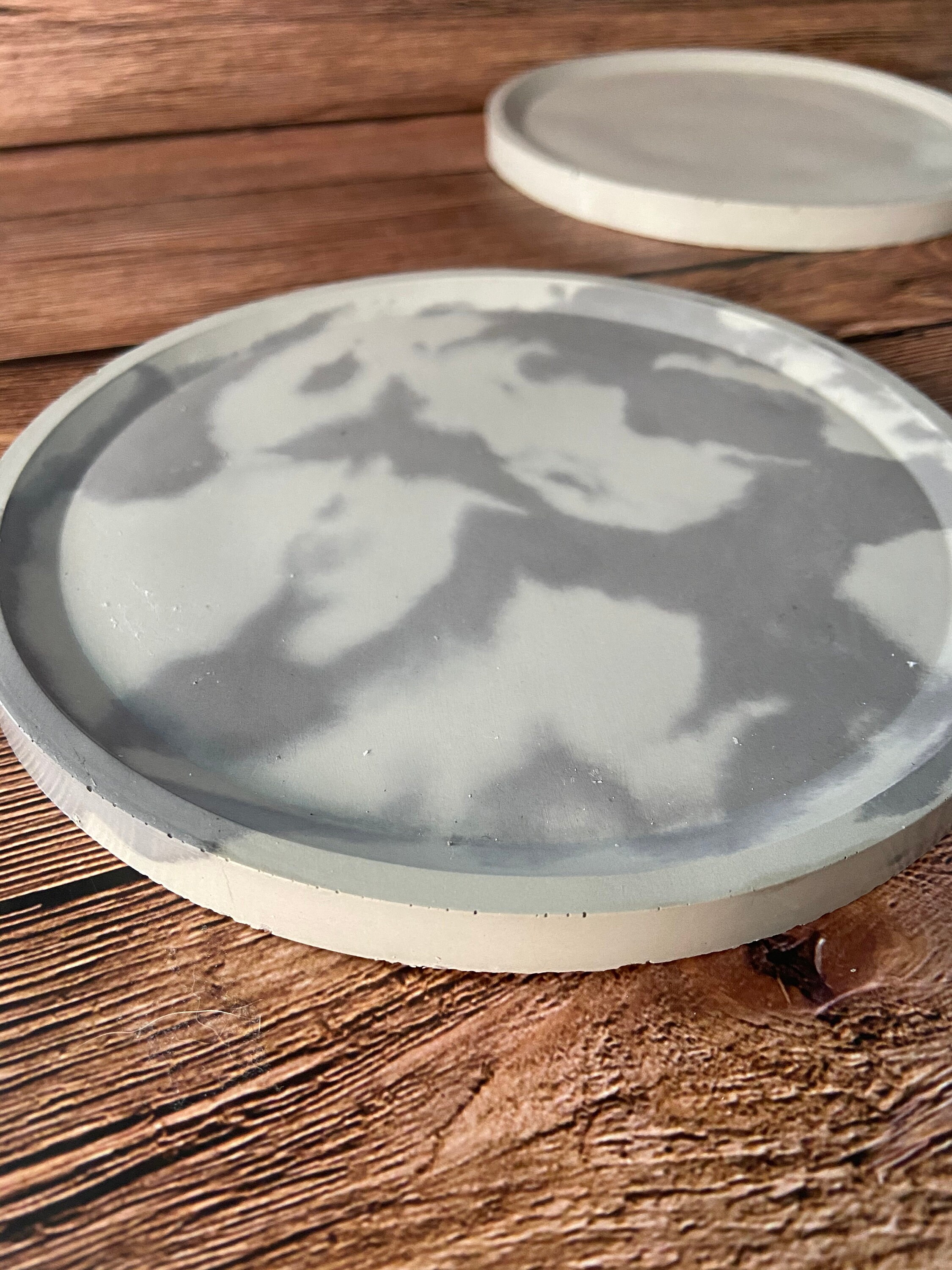 Large round concrete decorative tray concrete planter Etsy