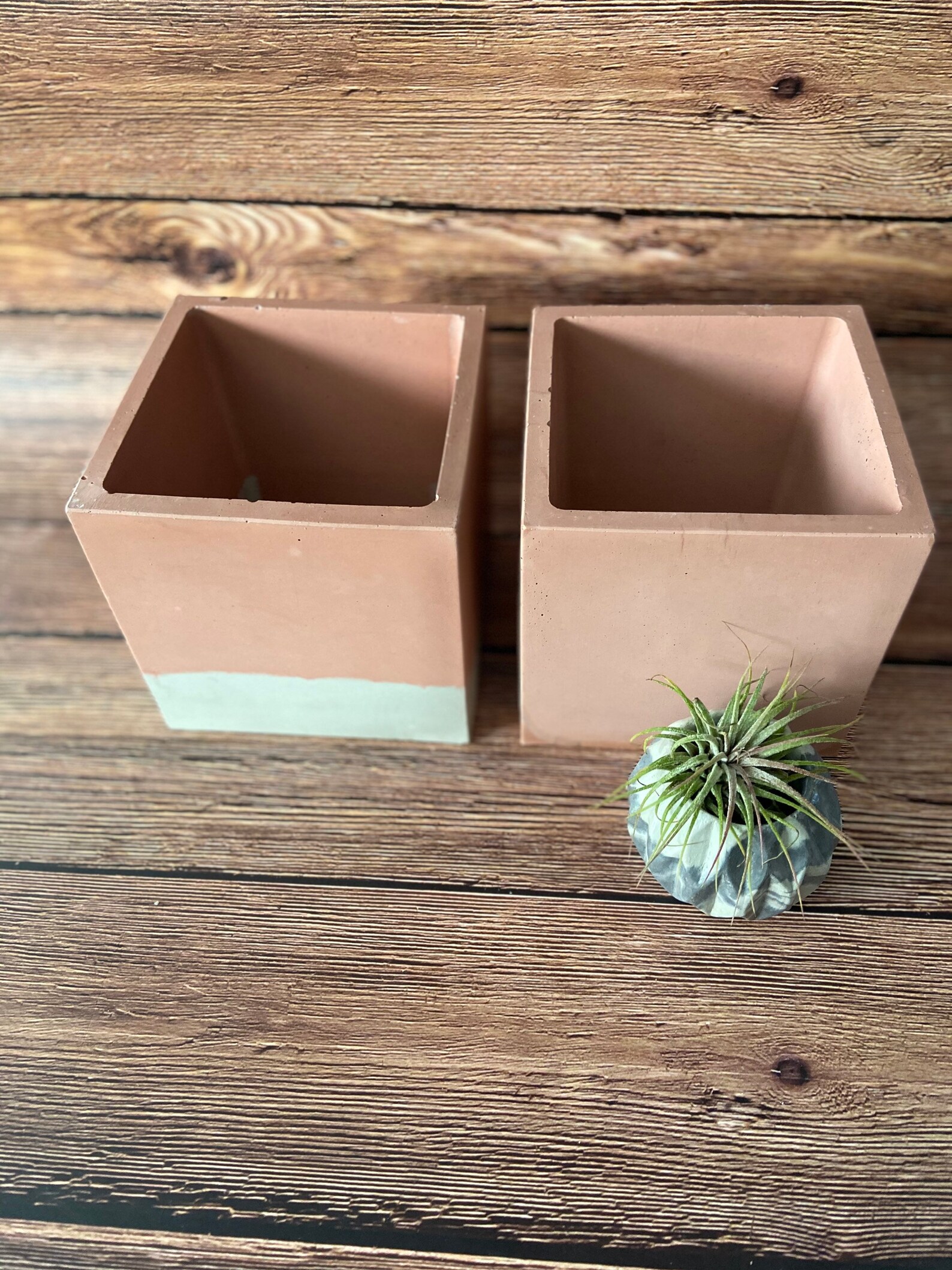 Large square concrete planter handmade concrete planter Etsy