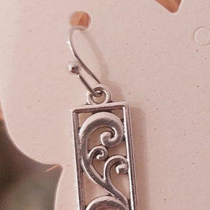 Long silver Boho earrings image 2