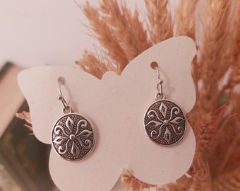 Long silver Boho earrings