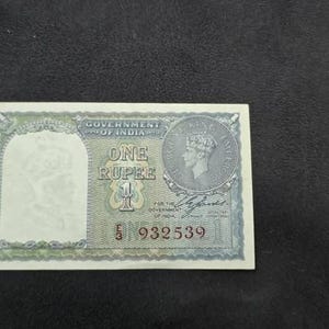 Una rupia ce joned rossa numero di serie originale carta moneta britannica indiana