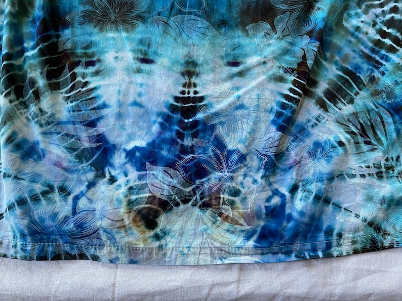 boho shirt hippie Hawaiian shirt festival shirt tie dye Hawaiian tie dye shirt hippie shirt ice dye shirt Men\u2019s L Hawaiian shirt