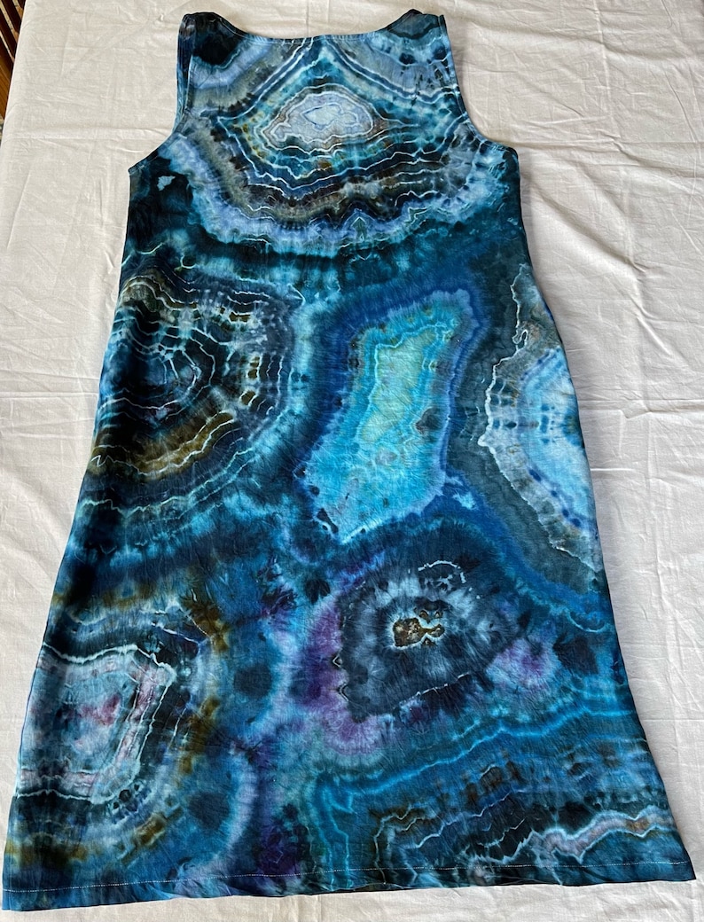 festival dress ice dye dress Ladies S linen dress tie dye dress boho dress hippie dress