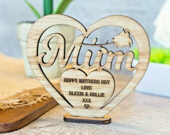 Wooden Mum//Mummy Plaque//Sign Hanging Heart First Mothers Day Gift//Keepsake