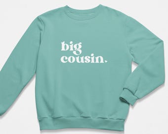 Boho Big Cousin Announcement Sweatshirt: Natural Cotton Kid Crewneck Sweater