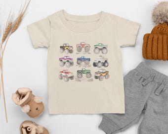 Monster Truck Toddler Shirt: Boho Big Trucks Kids Tee