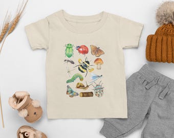 Retro Bug Toddler Shirt: Boho Insect Tee, Entomologist Gift