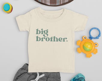 Chemise de faire-part Big Brother : t-shirt bohème pour tout-petit, révélation de la grossesse