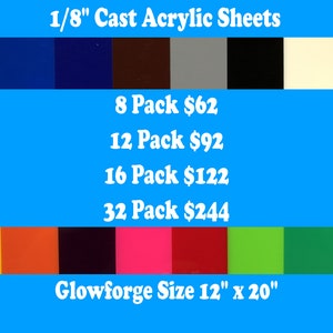 Glowforge Pro & Plus Machine Acrylic Sheets - Buy More, Save More