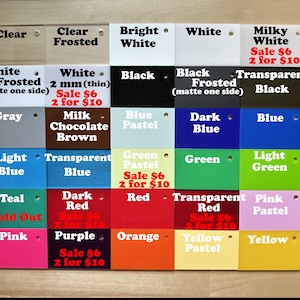Acrylic Sheets (1/8") - CO2 Laserable - Glowforge Pro and Plus image 4