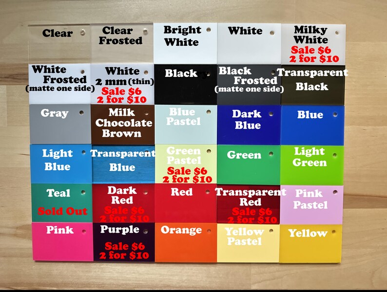 Acrylic Sheets (1/8") - CO2 Laserable - Glowforge Pro and Plus image 4