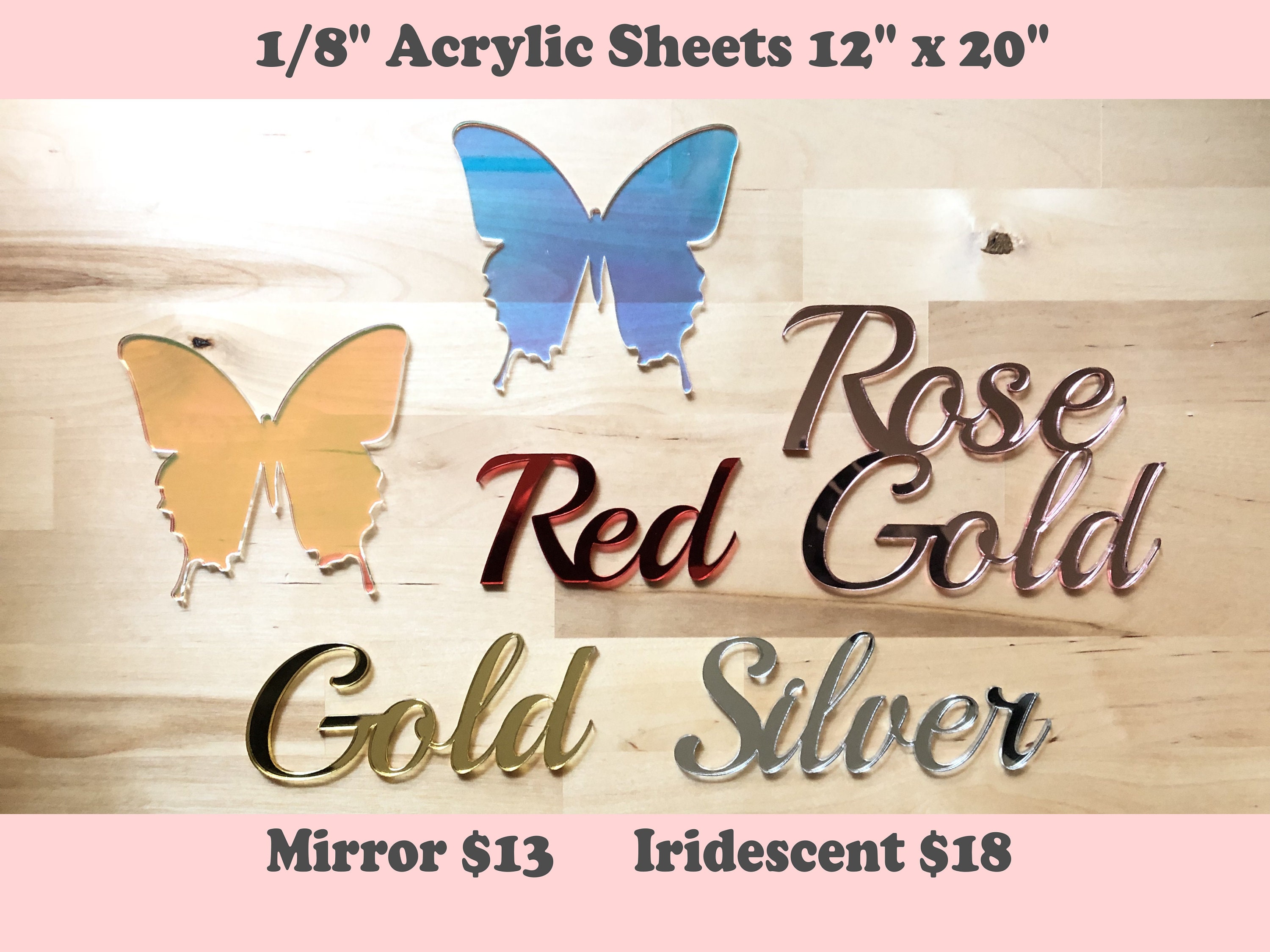 Red Glitter Acrylic Sheets - 11.75 x 19