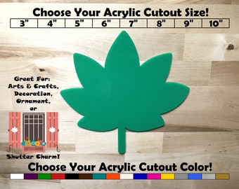 Leaf Shape - Acrylic Cutout - Blanks - Indoor or Outdoor - Color Front, Back & Edges - Laser Cut - Shutter Charm