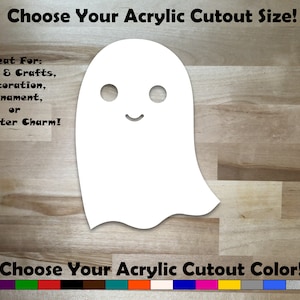 Cute Ghost Shape - Acrylic Cutout - Halloween Blanks - Cricut - Indoor or Outdoor - Color Front, Back & Edges - Laser Cut - Shutter Charm