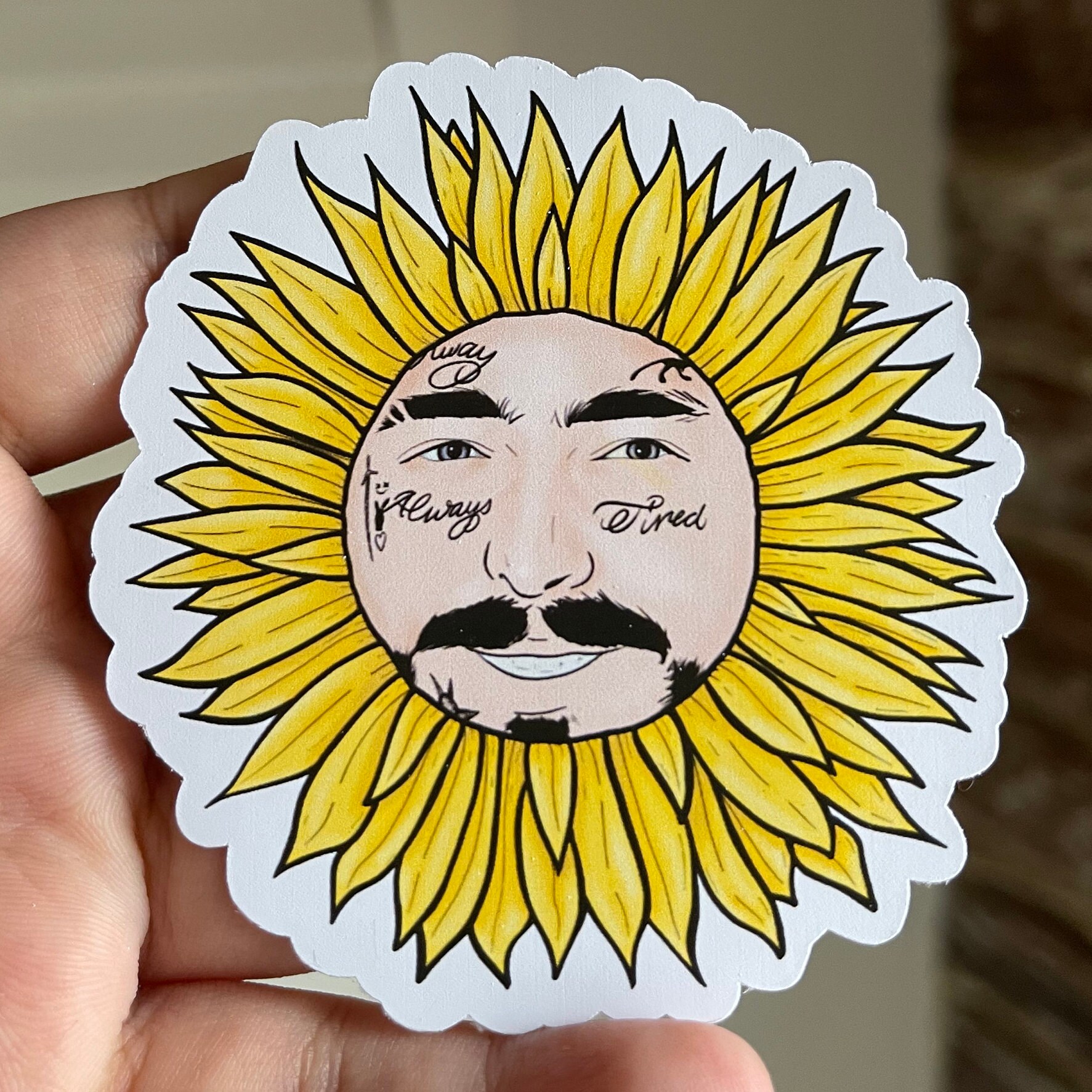 Post Malone Sunflower Sticker Etsy