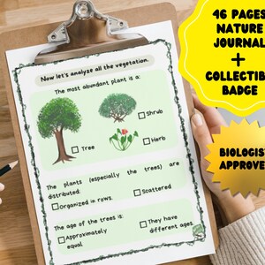 Nature Science Journal: Activity book for kids exploring outdoors. Printable resource for Spring and Summer fun. STEM Birds, mammals, plants