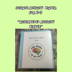 Science Activity Binder (Kindergartden - 3rd grade) for Early Learning/SLP/OT/ABA/Special Education