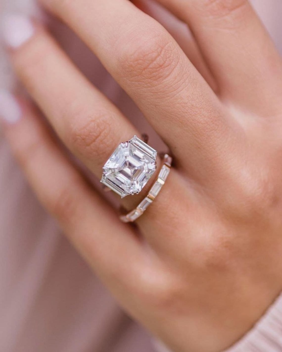 Asscher Cut 3 Carat Ring Sterling Silver Wedding Ring Women | Etsy