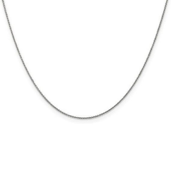 14k White Gold Cable Chain 1.1mm 18 Inch Pendant … - image 3