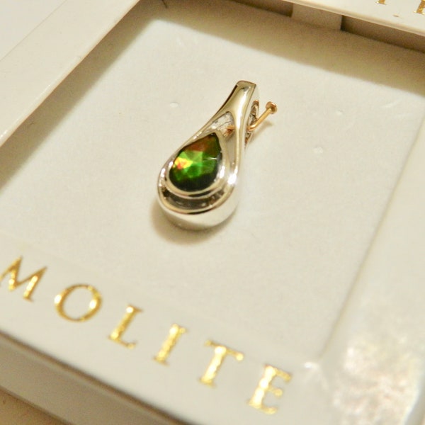 Korite Ammolite Silver Pendant Changing Colors