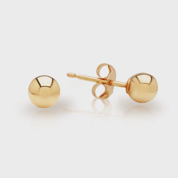 14k 7mm Gold Ball Stud Earrings
