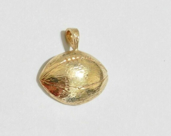 14k Gold Football Pendant Solid Gold - image 3