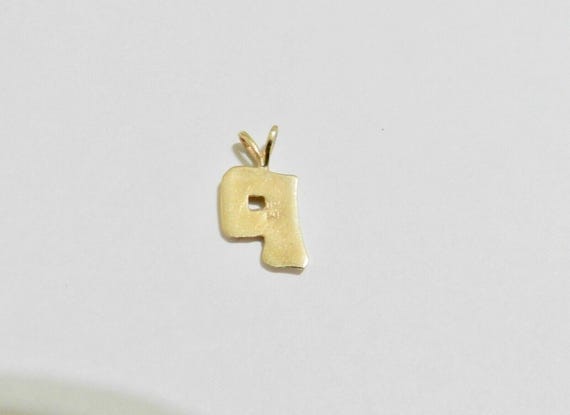 14k Initial P Letter Solid Gold Block Letter - image 4
