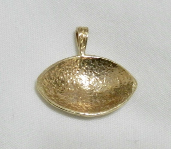 14k Gold Football Pendant Solid Gold - image 4