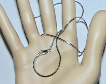 Silver Snake Chain 1.4mm 18 Inch Rhodium Tarnish Free