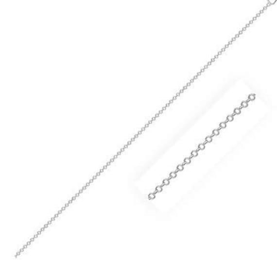 14k White Gold Cable Chain 1.1mm 18 Inch Pendant … - image 2