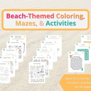 Beach Games & Activities for Kids: 58-Page Printable Travel Games (Digital Download) imagen 6