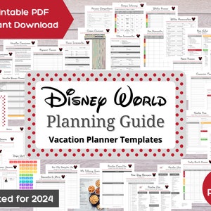 Disney World Planning Guide with Printable Worksheets - Disney Vacation Planner Templates (79 pages)