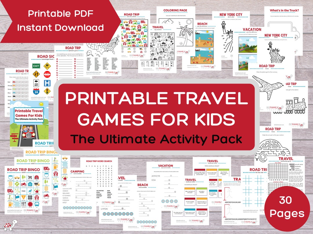 Printable Travel Games for Kids - the Ultimate Activity Pack for Family ...