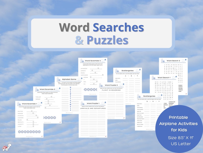 Printable Airplane Activities for Kids With Travel Planner for Flying ...