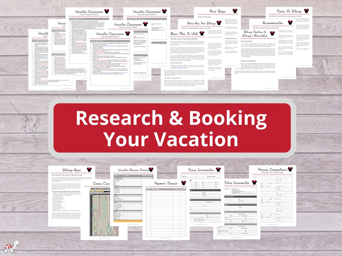 Disney World Planning Guide With Printable Worksheets Disney Etsy