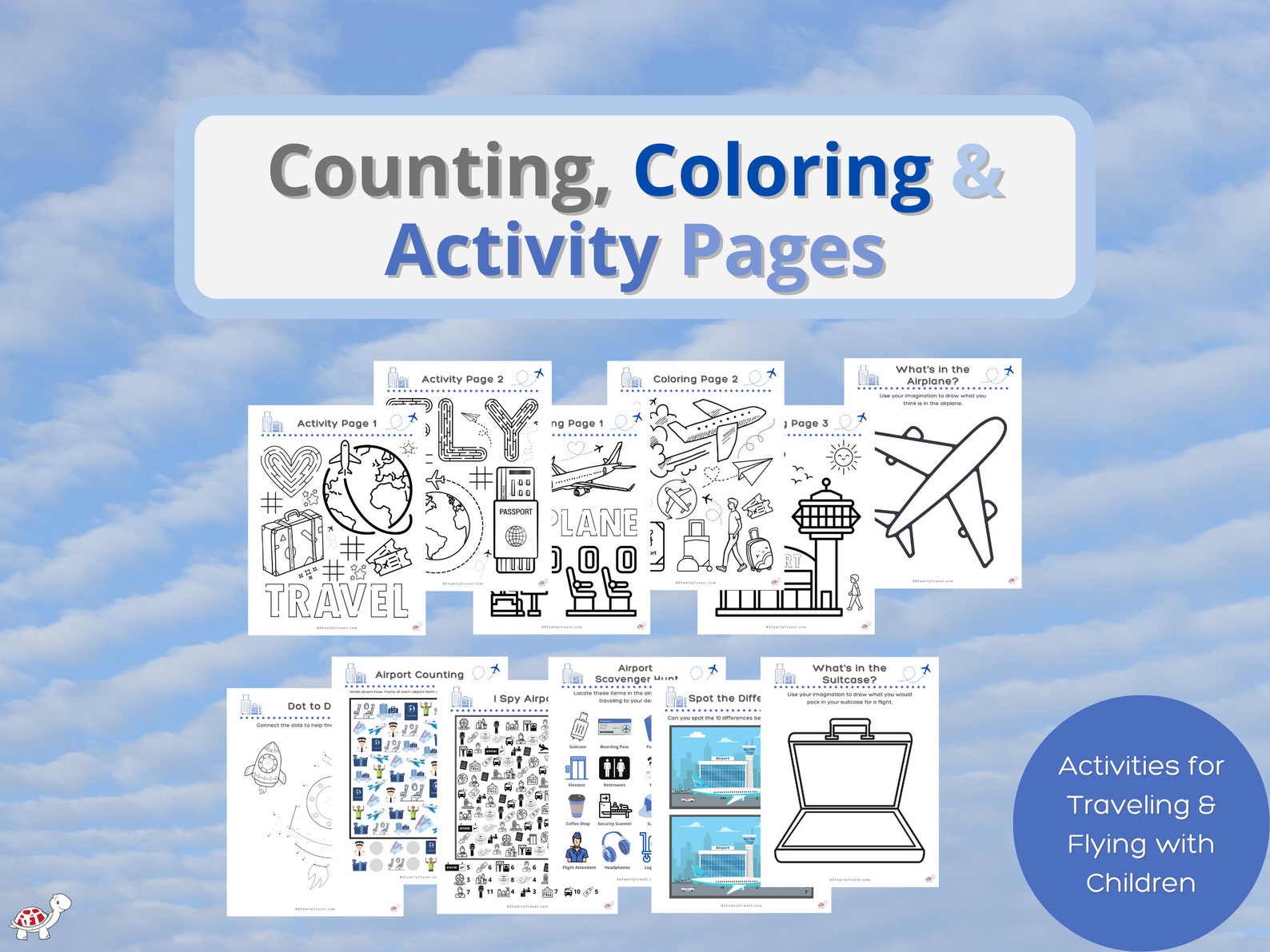 Printable Airplane Activities for Kids With Travel Planner for Flying