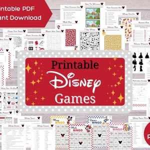 Printable Disney Games - Activity Pack for Family Road Trip, Flying, or Waiting in Line at Disney World (35 pages)