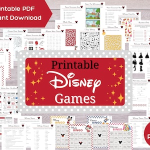 Printable Disney Games - Activity Pack for Family Road Trip, Flying, or Waiting in Line at Disney World (35 pages)