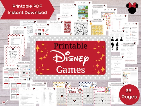 printable disney games activity pack for family road trip etsy ireland