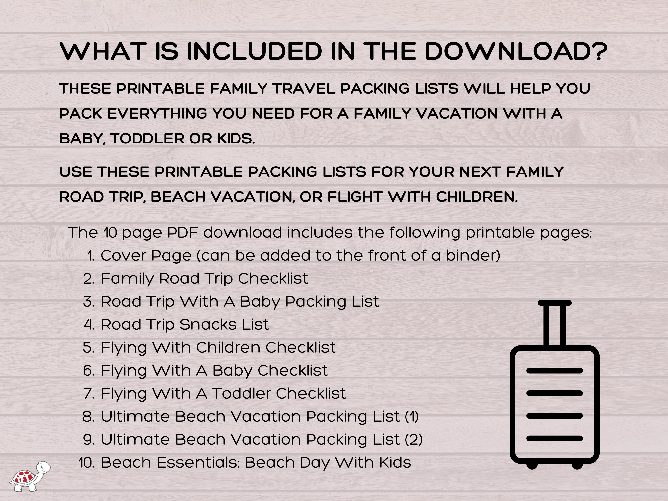printable family travel packing lists 10 pages etsy