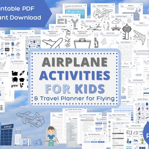 Airplane Activities for Kids: Travel Games & Planner (62 Pages) (PDF Download)