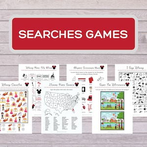 Printable Disney Games - Activity Pack for Family Road Trip, Flying, or Waiting in Line at ...