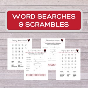 Printable Disney Games - Activity Pack for Family Road Trip, Flying, or Waiting in Line at ...