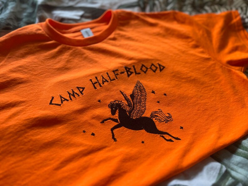 Camp Half Blood Tshirt Embroidery Tshirt Percy Jackson Inspired Shirt