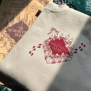 The Marauders Map Rundhalsausschnitt | Stickerei Sweatshirt | Harry Potter inspirierter Pullover