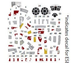 bandai star wars millennium falcon vehicle model 006 015 waterslide decals 1/350