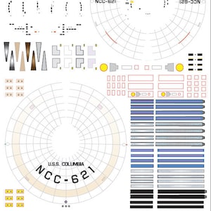 Columbia NCC-621 1/1000 Polar Lights Star Trek TOS enterprise model kit decals