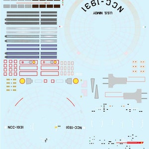 Newly upgraded Nimoy NCC-1931 1/1000 Polar Lights Star Trek TOS enterprise model kit decals