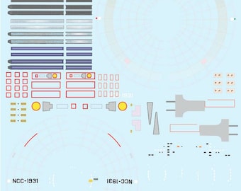 Newly upgraded Nimoy NCC-1931 1/1000 Polar Lights Star Trek TOS enterprise model kit decals